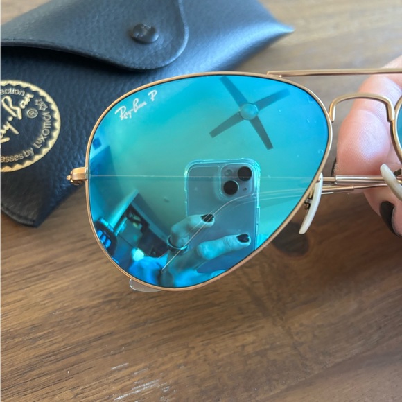 Ray ban polarized blue reflective aviators - Picture 2 of 8